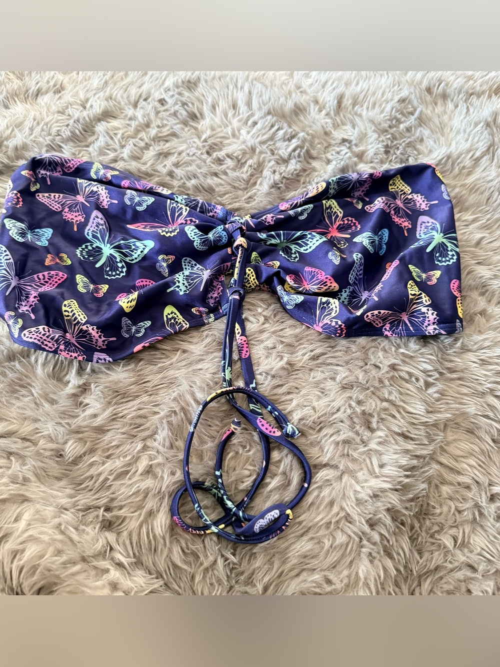 Curvy Beach butterfly bandeau top 3x